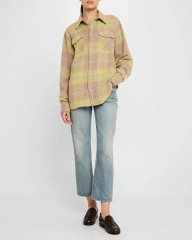 God 's True Cashmere Earth Tartan Cashmere Button Down Shirt | Thumbnail 2 God 's True Cashmere Earth Tartan Cashmere Button Down Shirt | Thumbnail 2