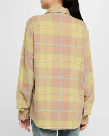 God 's True Cashmere Earth Tartan Cashmere Button Down Shirt | Thumbnail 3 God 's True Cashmere Earth Tartan Cashmere Button Down Shirt | Thumbnail 3