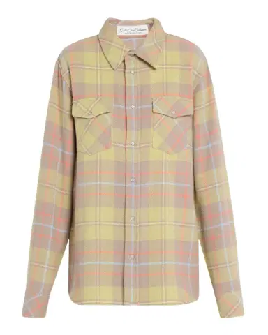 God 's True Cashmere Earth Tartan Cashmere Button Down Shirt | Thumbnail 1 God 's True Cashmere Earth Tartan Cashmere Button Down Shirt | Thumbnail 1
