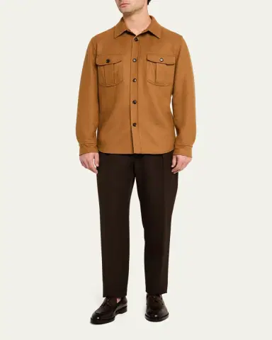 Brioni Men's Wool and Cashmere Double-Face Overshirt | Thumbnail 2 Brioni Men's Wool and Cashmere Double-Face Overshirt | Thumbnail 2