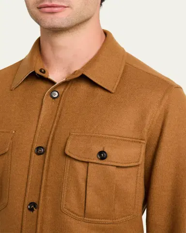 Brioni Men's Wool and Cashmere Double-Face Overshirt | Thumbnail 5 Brioni Men's Wool and Cashmere Double-Face Overshirt | Thumbnail 5
