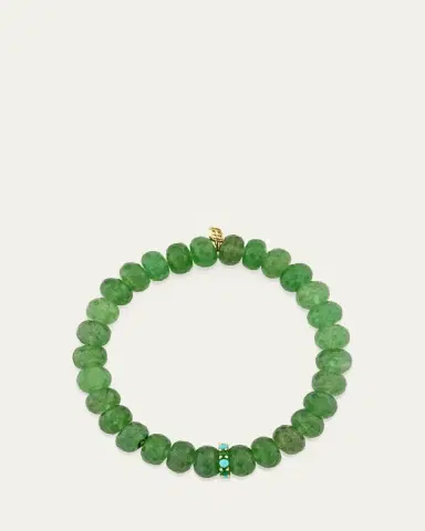 Sydney Evan Large Cocktail Emerald and Turquoise Rondelle Bracelet, 8mm | Thumbnail 2 Sydney Evan Large Cocktail Emerald and Turquoise Rondelle Bracelet, 8mm | Thumbnail 2