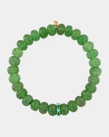 Sydney Evan Large Cocktail Emerald and Turquoise Rondelle Bracelet, 8mm | Thumbnail 3 Sydney Evan Large Cocktail Emerald and Turquoise Rondelle Bracelet, 8mm | Thumbnail 3