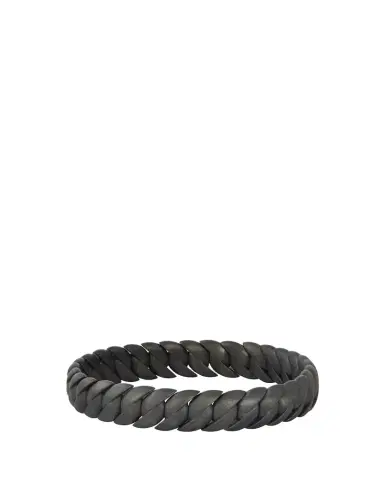 SIDNEY GARBER Men's Matte Black Sterling Silver Skinny Wave Link Stretch Bracelet | Thumbnail 1 SIDNEY GARBER Men's Matte Black Sterling Silver Skinny Wave Link Stretch Bracelet | Thumbnail 1