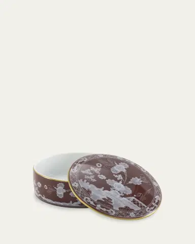GINORI 1735 Oriente Italiano Round Box with Cover, Castagna | Thumbnail 3 GINORI 1735 Oriente Italiano Round Box with Cover, Castagna | Thumbnail 3