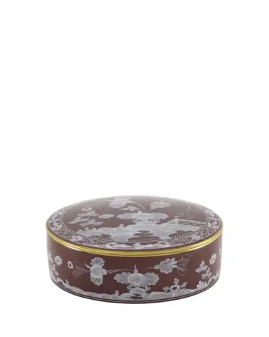 GINORI 1735 Oriente Italiano Round Box with Cover, Castagna | Thumbnail 1 GINORI 1735 Oriente Italiano Round Box with Cover, Castagna | Thumbnail 1