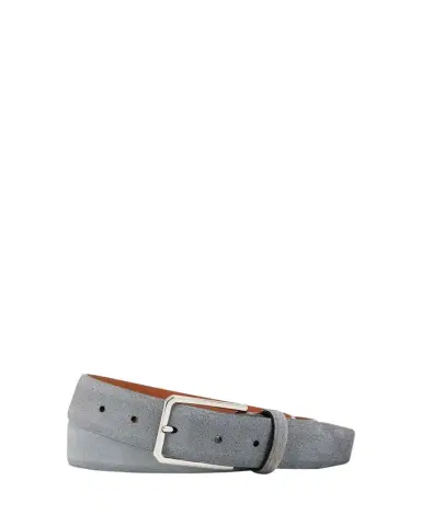 Santoni Men's Suede Rectangle-Buckle Belt | Thumbnail 1 Santoni Men's Suede Rectangle-Buckle Belt | Thumbnail 1