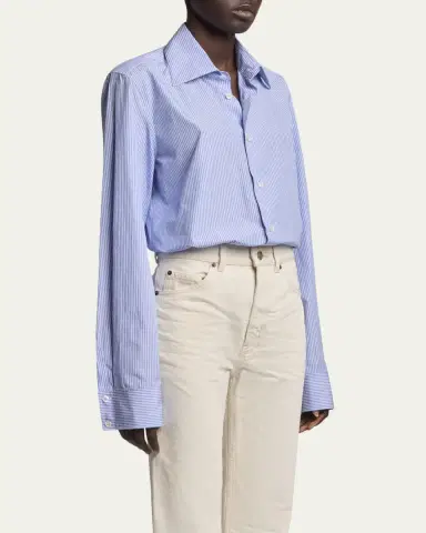Saint Laurent Stripe Button Down Blouse | Thumbnail 4 Saint Laurent Stripe Button Down Blouse | Thumbnail 4