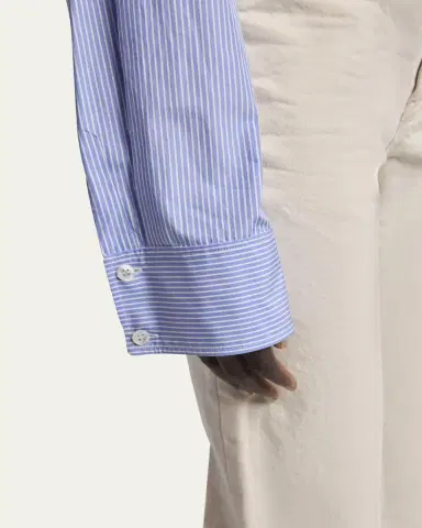 Saint Laurent Stripe Button Down Blouse | Thumbnail 5 Saint Laurent Stripe Button Down Blouse | Thumbnail 5