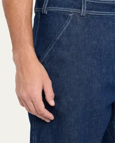 KNT Men's Contrast-Stitch Raw Denim Jeans | Thumbnail 5 KNT Men's Contrast-Stitch Raw Denim Jeans | Thumbnail 5