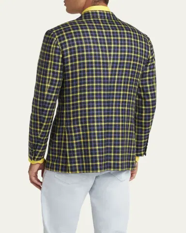 Kiton Men's Cashmere-Blend Check Sport Coat | Thumbnail 3 Kiton Men's Cashmere-Blend Check Sport Coat | Thumbnail 3