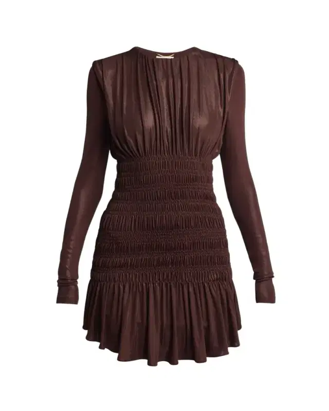 Ruched Long-Sleeve Mini Dress Ruched Long-Sleeve Mini Dress