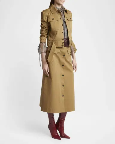 Saint Laurent Collared Button Down Belted Jacket | Thumbnail 9 Saint Laurent Collared Button Down Belted Jacket | Thumbnail 9