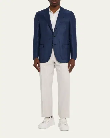 Kiton Men's Tonal Windowpane Sport Coat | Thumbnail 2 Kiton Men's Tonal Windowpane Sport Coat | Thumbnail 2