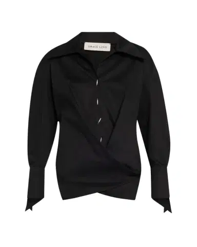 GRACE LING Collared Wrap Blouse | Thumbnail 1 GRACE LING Collared Wrap Blouse | Thumbnail 1