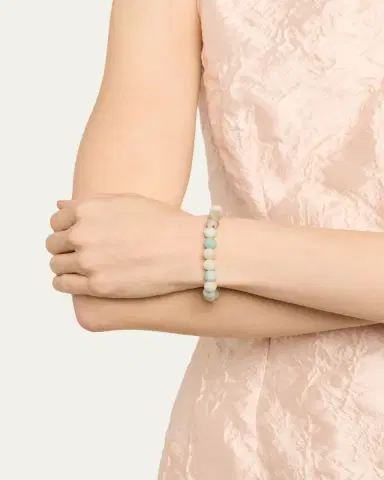 Sydney Evan 14K Yellow Gold Lucky Rondelle Amazonite Bracelet | Thumbnail 2 Sydney Evan 14K Yellow Gold Lucky Rondelle Amazonite Bracelet | Thumbnail 2