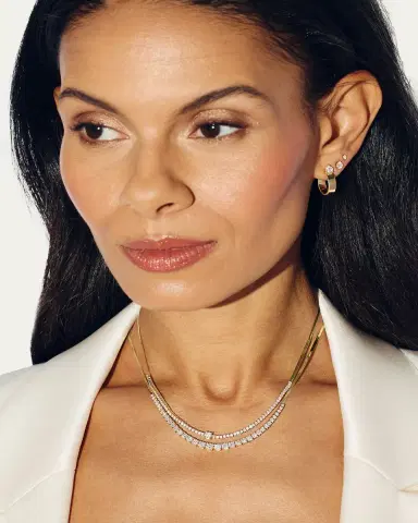 Lana 14K Gold Flawless Graduating Diamond Tennis Necklace | Thumbnail 3 Lana 14K Gold Flawless Graduating Diamond Tennis Necklace | Thumbnail 3