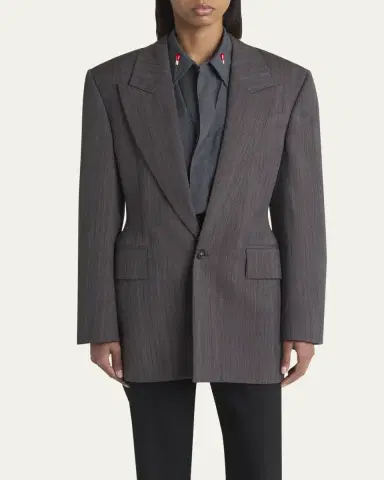 Bottega Veneta Subtle Stripe Melange Wool Jacket | Thumbnail 4 Bottega Veneta Subtle Stripe Melange Wool Jacket | Thumbnail 4