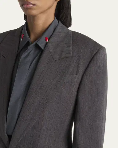 Bottega Veneta Subtle Stripe Melange Wool Jacket | Thumbnail 5 Bottega Veneta Subtle Stripe Melange Wool Jacket | Thumbnail 5