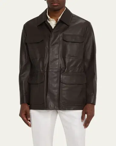 Brioni Men's Calfskin Field Jacket | Thumbnail 4 Brioni Men's Calfskin Field Jacket | Thumbnail 4