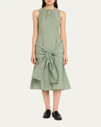 Loewe Draped Tie-Waist Midi Dress | Thumbnail 2 Loewe Draped Tie-Waist Midi Dress | Thumbnail 2