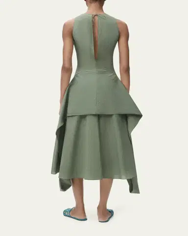 Loewe Draped Tie-Waist Midi Dress | Thumbnail 3 Loewe Draped Tie-Waist Midi Dress | Thumbnail 3