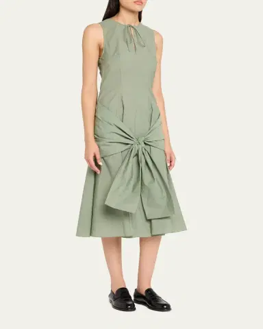 Loewe Draped Tie-Waist Midi Dress | Thumbnail 4 Loewe Draped Tie-Waist Midi Dress | Thumbnail 4