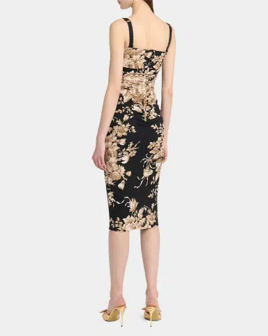 Dolce & Gabbana Floral Charmeuse Ruched Sleeveless Dress | Thumbnail 7 Dolce & Gabbana Floral Charmeuse Ruched Sleeveless Dress | Thumbnail 7