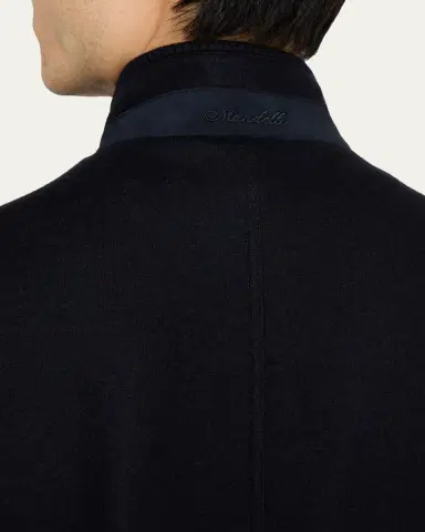 Mandelli Men's Cashmere Jersey Full-Zip Vest | Thumbnail 5 Mandelli Men's Cashmere Jersey Full-Zip Vest | Thumbnail 5