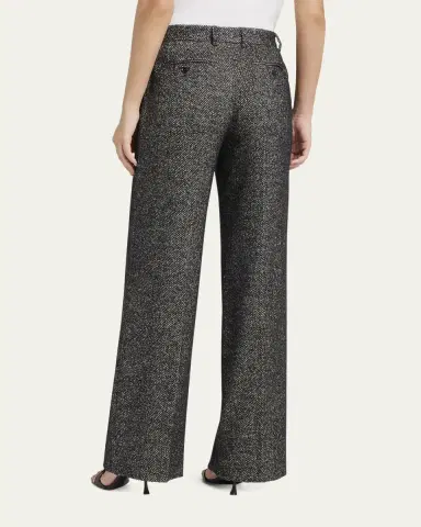 Dolce & Gabbana Herringbone Wool Straight-Leg Trousers | Thumbnail 3 Dolce & Gabbana Herringbone Wool Straight-Leg Trousers | Thumbnail 3