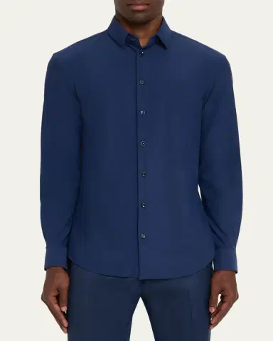 Giorgio Armani Men's Nylon-Stretch Slim Sport Shirt | Thumbnail 4 Giorgio Armani Men's Nylon-Stretch Slim Sport Shirt | Thumbnail 4