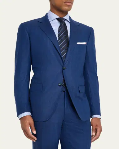 Kiton Men's Wool and Cashmere Ticweave Two-Piece Suit | Thumbnail 4 Kiton Men's Wool and Cashmere Ticweave Two-Piece Suit | Thumbnail 4