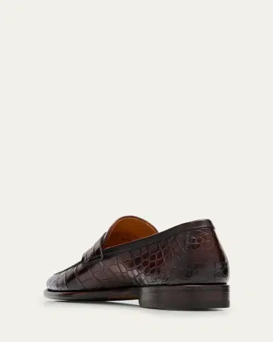 Magnanni Men's Saeta Matte Alligator Penny Loafers | Thumbnail 2 Magnanni Men's Saeta Matte Alligator Penny Loafers | Thumbnail 2