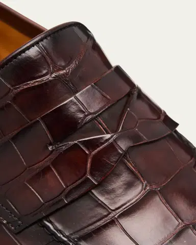 Magnanni Men's Saeta Matte Alligator Penny Loafers | Thumbnail 3 Magnanni Men's Saeta Matte Alligator Penny Loafers | Thumbnail 3