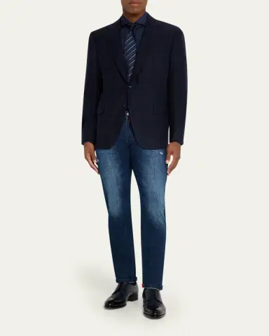 Kiton Men's Cashmere Windowpane Plaid Sport Coat | Thumbnail 2 Kiton Men's Cashmere Windowpane Plaid Sport Coat | Thumbnail 2