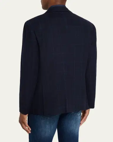Kiton Men's Cashmere Windowpane Plaid Sport Coat | Thumbnail 3 Kiton Men's Cashmere Windowpane Plaid Sport Coat | Thumbnail 3