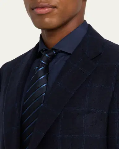 Kiton Men's Cashmere Windowpane Plaid Sport Coat | Thumbnail 5 Kiton Men's Cashmere Windowpane Plaid Sport Coat | Thumbnail 5