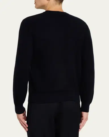 Brioni Men's Cashmere and Wool Raglan Crewneck Sweater | Thumbnail 3 Brioni Men's Cashmere and Wool Raglan Crewneck Sweater | Thumbnail 3