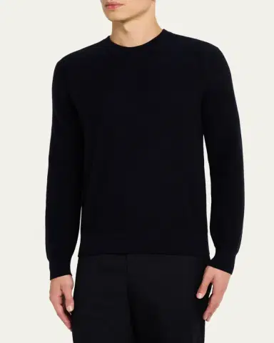 Brioni Men's Cashmere and Wool Raglan Crewneck Sweater | Thumbnail 4 Brioni Men's Cashmere and Wool Raglan Crewneck Sweater | Thumbnail 4