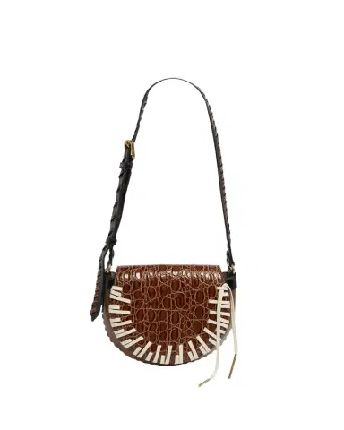 Dries Van Noten Arc Small Mixed Leather Whipstitch Crossbody Bag | Thumbnail 1 Dries Van Noten Arc Small Mixed Leather Whipstitch Crossbody Bag | Thumbnail 1