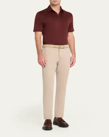 Loro Piana Men's Tremezzo Sea Island Cotton Polo Shirt | Thumbnail 2 Loro Piana Men's Tremezzo Sea Island Cotton Polo Shirt | Thumbnail 2