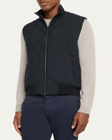 Loro Piana Men's Ampay Water-Repellent Quilted Vest | Thumbnail 4 Loro Piana Men's Ampay Water-Repellent Quilted Vest | Thumbnail 4