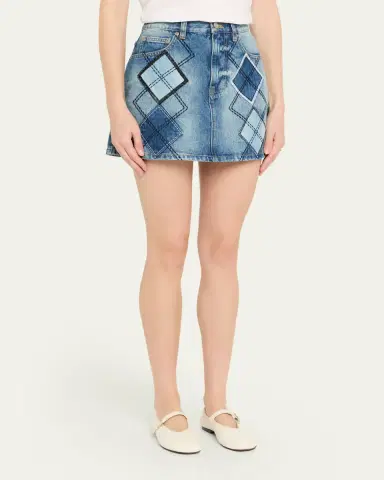 Marc Jacobs Argyle Patchwork Denim Mini Skirt | Thumbnail 4 Marc Jacobs Argyle Patchwork Denim Mini Skirt | Thumbnail 4