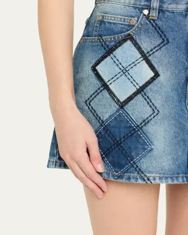 Marc Jacobs Argyle Patchwork Denim Mini Skirt | Thumbnail 5 Marc Jacobs Argyle Patchwork Denim Mini Skirt | Thumbnail 5