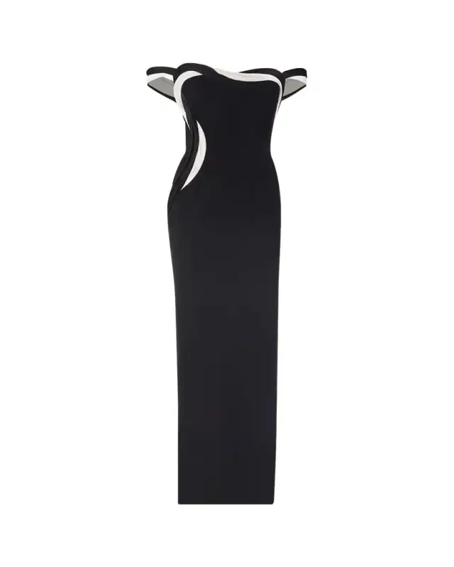 Orbital Interplay Off-Shoulder Column Gown Orbital Interplay Off-Shoulder Column Gown