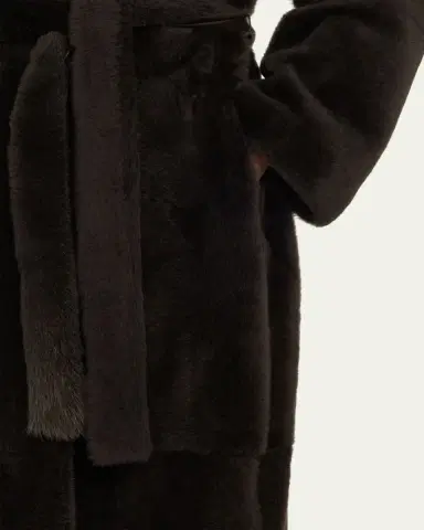 THE ROW Madelina Belted Lamb Shearling Long Coat | Thumbnail 5 THE ROW Madelina Belted Lamb Shearling Long Coat | Thumbnail 5