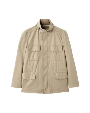 Loro Piana Men's Traveller Storm System Microfiber Field Jacket with Hood | Thumbnail 1 Loro Piana Men's Traveller Storm System Microfiber Field Jacket with Hood | Thumbnail 1
