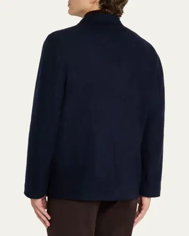 Maurizio Baldassari Men's Wool and Nylon Notch-Lapel Car Coat | Thumbnail 3 Maurizio Baldassari Men's Wool and Nylon Notch-Lapel Car Coat | Thumbnail 3