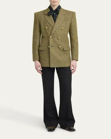 Valentino Garavani Men's Babouchoes Ostrich and Lizard Cap-Toe Loafers | Thumbnail 3 Valentino Garavani Men's Babouchoes Ostrich and Lizard Cap-Toe Loafers | Thumbnail 3