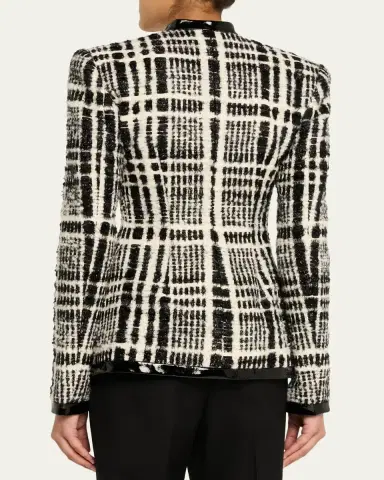 LaQuan Smith Check Tweed Single-Breasted Tailored Jacket | Thumbnail 3 LaQuan Smith Check Tweed Single-Breasted Tailored Jacket | Thumbnail 3